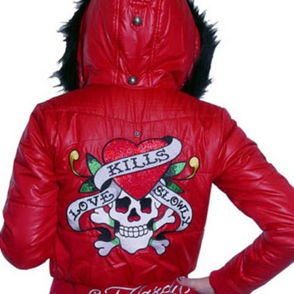 Ed Hardy Womens Puffer Jacket 